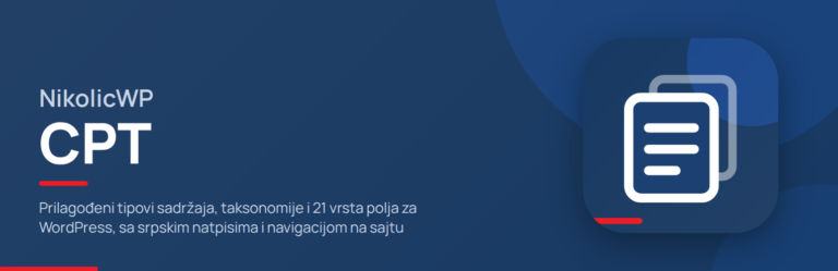 Baner NikolicWP CPT latinična verzija